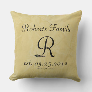 Skapa ditt eget Cream Faux Leather Monogram Kudde