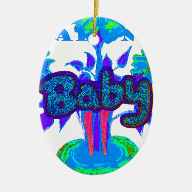 Skapa ditt eget Cute Nice, vackert Glitter Baby Julgransprydnad Keramik (Framsidan)