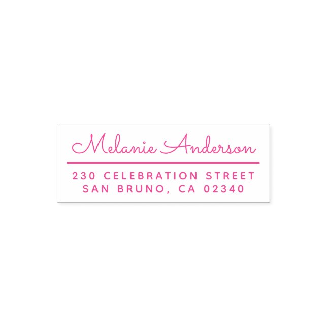 Skapa ditt eget Cute-skript Namn & Returadress Självfärgande Stämpel (Design)