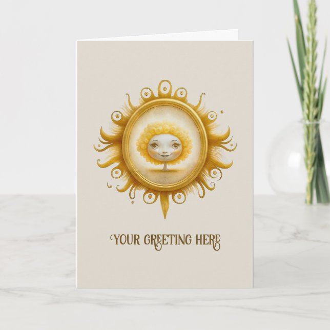 Skapa ditt eget Cute Sunshine Träd Helgkort (Framsida)