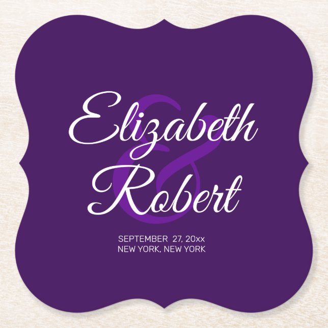 Skapa ditt eget Elegant bröllop-stam Namn Underlägg Papper (Framsida)