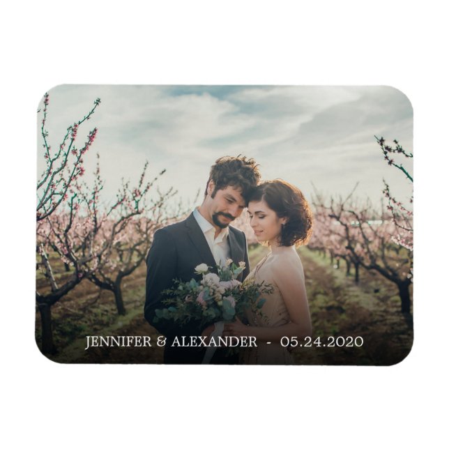 Skapa ditt eget elegant-foto bröllop magnet (Horisontell)
