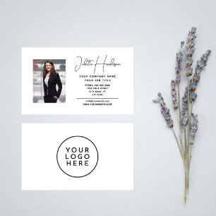 Skapa ditt eget Elegant Logotyp Foto Modern Script Visitkort