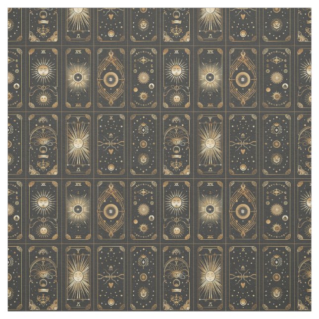 Skapa Ditt Eget Eleganta Guld Tarot Svart Tyg (Provkarta)