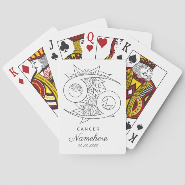 Skapa Ditt Eget Eleganta Svart & Vitt Cancer Casinokort (Baksidan)