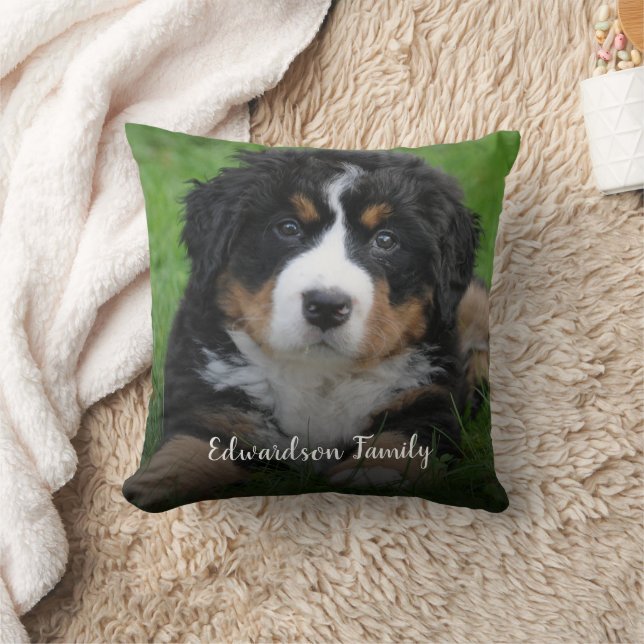 Skapa ditt eget familjefollkollage monogram kudde (Filt)