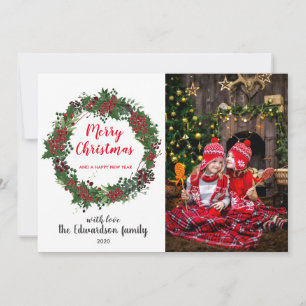 Skapa ditt eget familjefoto God jul holly Julkort