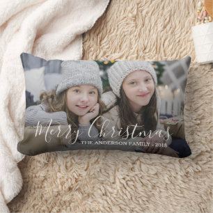 Skapa ditt eget familjefoto God jul Lumbarkudde
