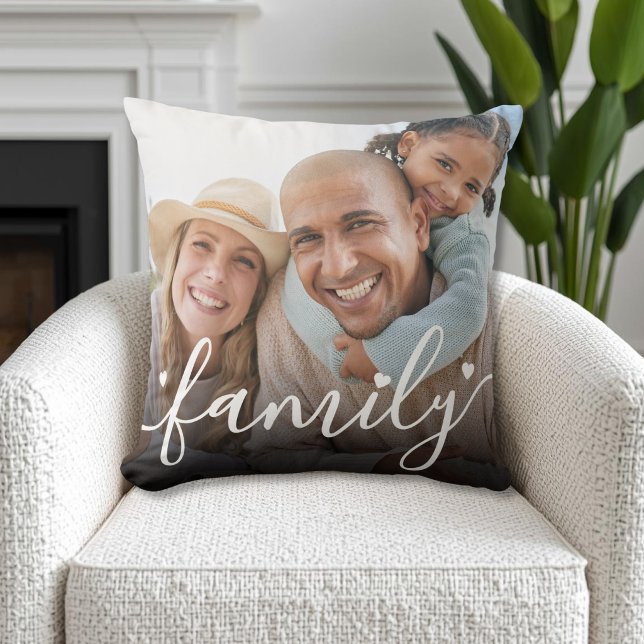 Skapa Ditt Eget Familjefoto Kudde (Create Your Own Family Photo Throw Pillow )