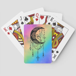 Skapa ditt eget fantastiska Boho Måne Silhouette Casinokort