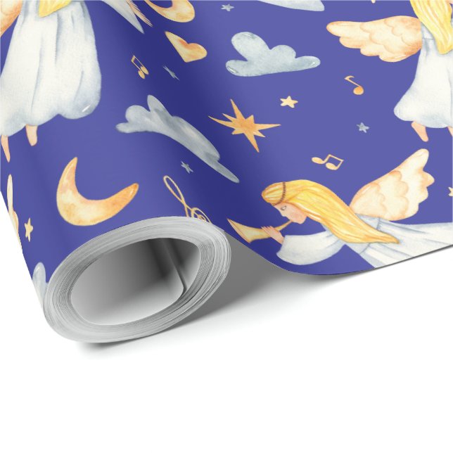 Skapa ditt eget Färg Choice Trumpeting Änglar Presentpapper (Rulle Hörn)