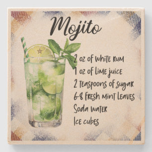 Skapa Ditt Eget Florala Mojito Cocktailrecept Stenunderlägg