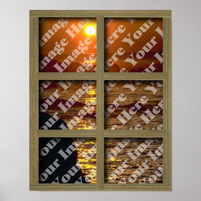 Skapa ditt eget fönster med lätt brunt Ram Poster (Framsidan)