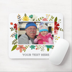 Skapa ditt eget foto Blommigt Ram Mousepad Musmatta