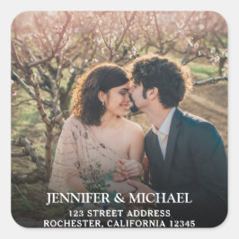 Skapa ditt eget foto Bröllop sälar Fyrkantigt Klistermärke