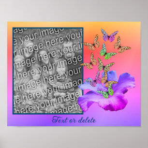 Skapa ditt eget foto Hibiscus och fjäril Ram Poster