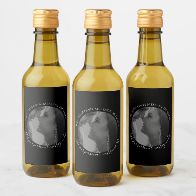 Skapa ditt eget foto Mini Vin Flaska Bröllop Vinetikett (Flaskor)