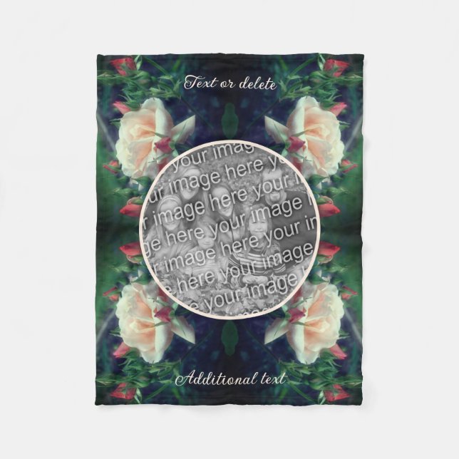 Skapa ditt eget foto Peach Ro och Buds Ram Fleecefilt (Framsidan)