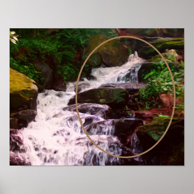 Skapa ditt eget foto - småskog, vattenfall poster (Framsidan)