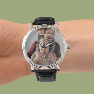 Skapa Ditt Eget Foto Text Minnessgåva Armbandsur