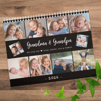Skapa ditt eget fotofamiljens moderna skript 2026 kalender