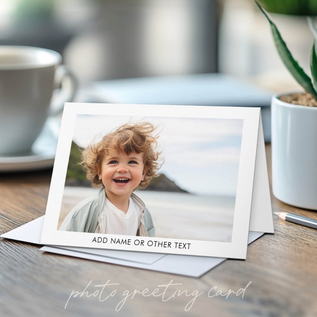 Skapa ditt eget fotogalleri med en bild med vit ra kort (Custom Photo Folded Greeting Card)