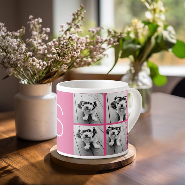 Skapa ditt eget fotokollage-Anpassningsbar Monogra Espressomugg (Personalized espresso mug)