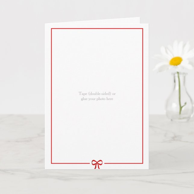 Skapa ditt eget fotokort - Red Gräns Bow Kort (Liten växt)