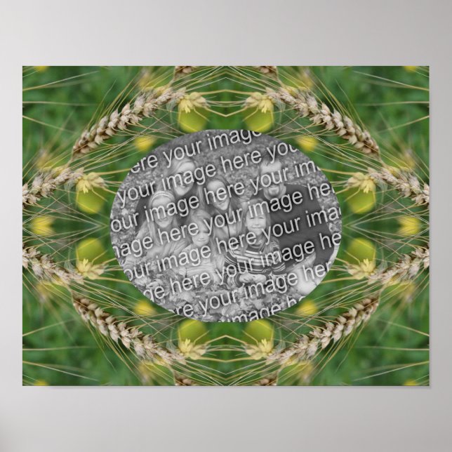 Skapa ditt eget fototorkade sommargräs Ram Poster (Framsidan)