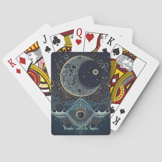 Skapa ditt eget Geometric Celestial Måne Casinokort (Baksidan)
