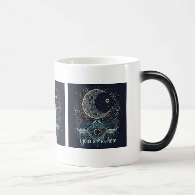 Skapa ditt eget Geometric Celestial Måne Magisk Mugg (Höger)