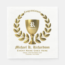 Skapa ditt eget Golden Kopp Laurel-andningsmonogra Pappersservett