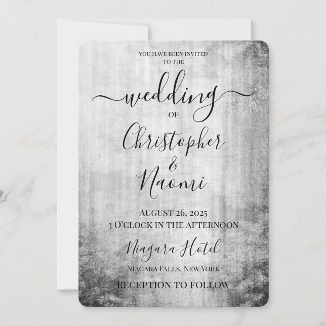 Skapa ditt eget Grått Vintage bröllop Inbjudningar (Framsida)