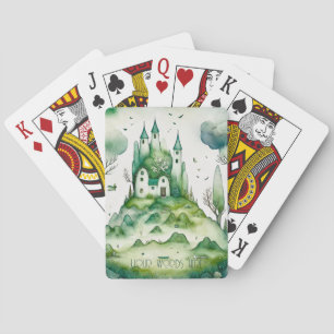 Skapa ditt eget Grönt Fantasy Castle Ligge Casinokort