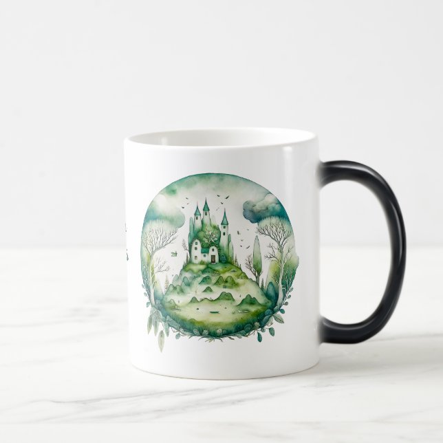 Skapa ditt eget Grönt Fantasy Castle Ligge Magisk Mugg (Höger)