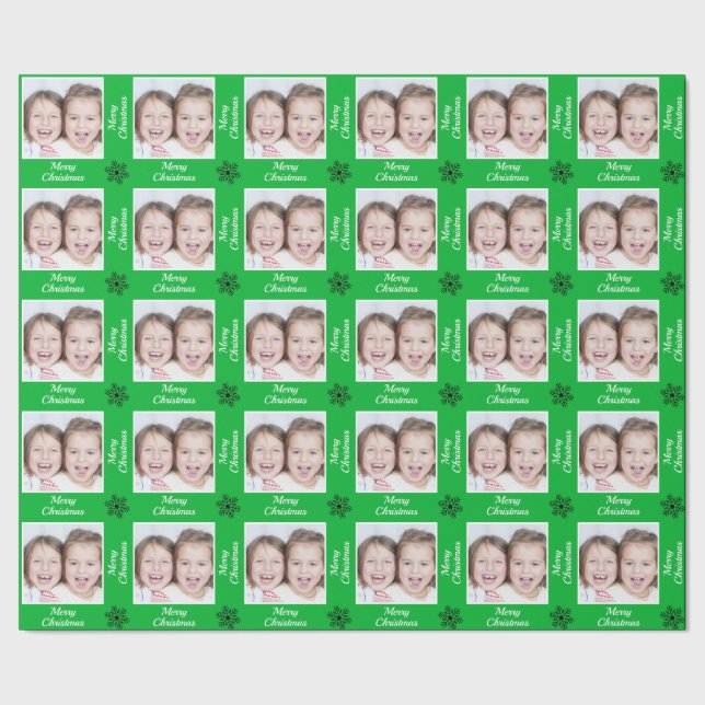 Skapa ditt eget Grönt-God jul-foto Presentpapper (Seam)
