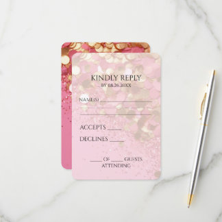 Skapa ditt eget Guld Glitter på Rosa OSA Kort