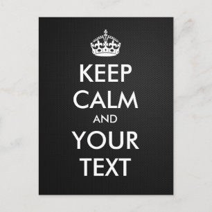 Skapa ditt eget "Håll lugn och fortsätt" (metall 1 Vykort