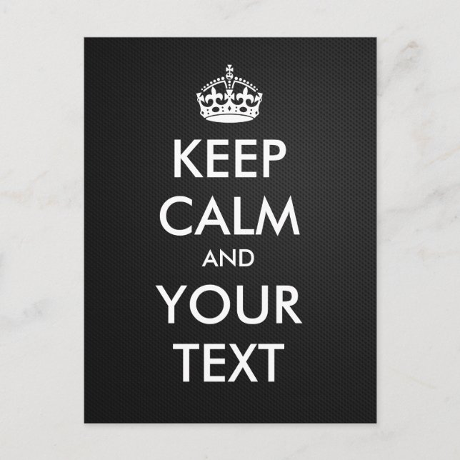 Skapa ditt eget "Håll lugn och fortsätt" (metall 1 Vykort (Framsida)