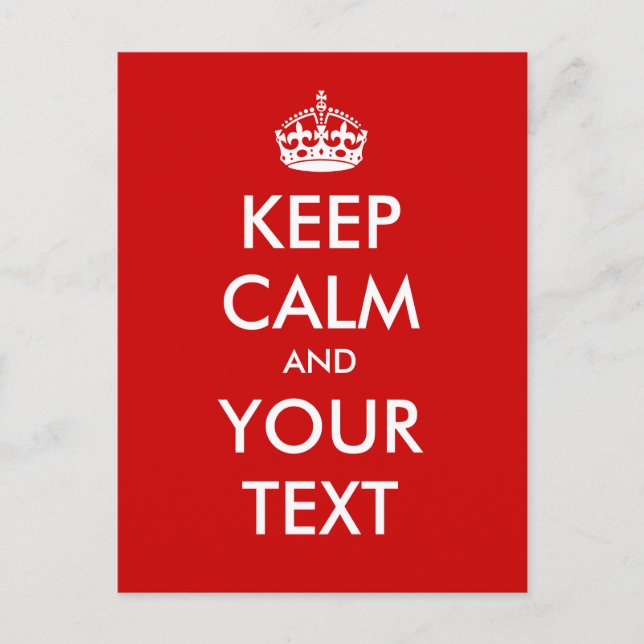 Skapa ditt eget "håll lugn och fortsätt" vykort (Framsida)