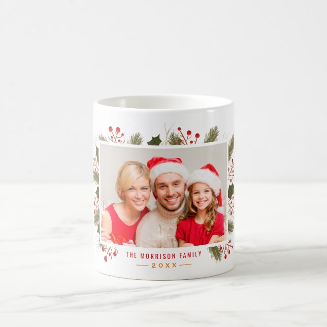 Skapa ditt eget Helgdag julfamiljsfoto Kaffemugg (Center)