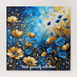 skapa ditt eget inspirerande citat,blå blommigt pussel