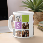 Skapa ditt eget intstagram Collage Anpassningsbar  Jumbo Mugg<br><div class="desc">Med raka fyrkantiga fyrkantiga,  gröna och träkolsfyrkanter. Du kan använda Instagram-foton för den här designen. Använda 6-kvadratfoton som skapar en unik och personlig gåva. Eller så kan du behålla hipstervalpen och göra ett trendig till keepy. Om du behöver justera bilder klickar du på verktyg för att anpassa ändringar.</div>
