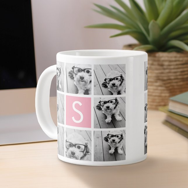 Skapa ditt eget intstagram Collage Anpassningsbar  Jumbo Mugg (Personalized mug)
