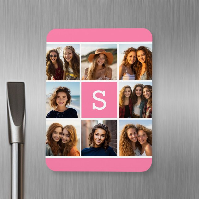 Skapa ditt eget intstagram Collage Anpassningsbar  Magnet (Personalized fridge magnet with photos and text)