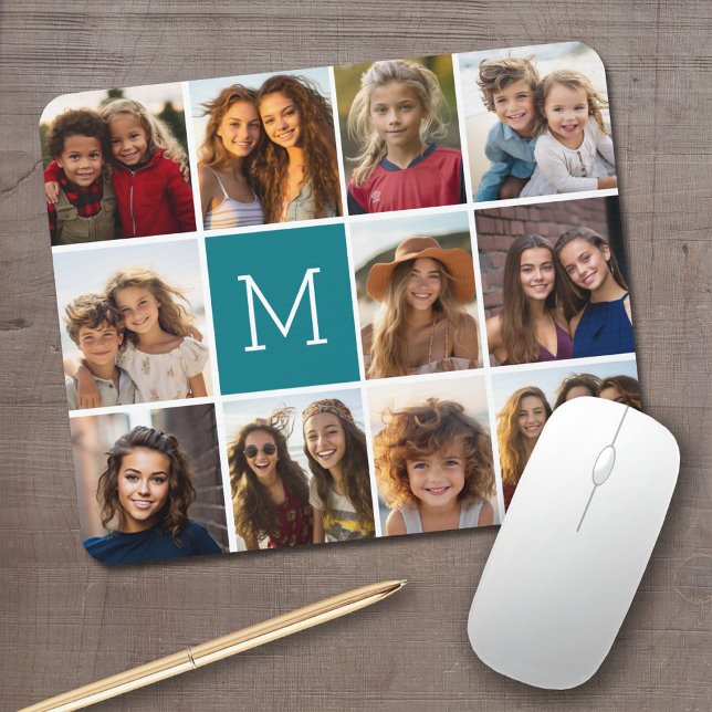 Skapa ditt eget intstagram Collage Anpassningsbar  Musmatta (Personalized Mousepad - Add Your Photos and Text)