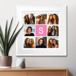 Skapa ditt eget intstagram Collage Anpassningsbar  Poster<br><div class="desc">Lägg till 8 foton och anpassningsbar för att göra muren till en unik keepé. Bilden innehåller 8 bilder som omger en textruta där du kan lägga till ett monogram eller annan text.</div>
