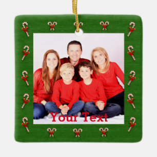 Skapa ditt eget julfamiljfoto julgransprydnad keramik