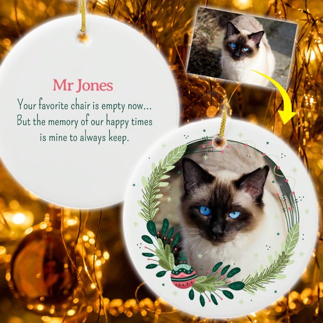 Skapa Ditt Eget Julminne för Din Katt Julgransprydnad Keramik (Skapare uppladdad)