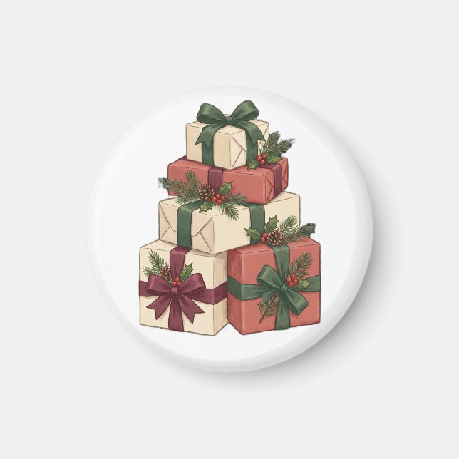 Skapa Ditt Eget Julpresent Julgransprydnad Magnet (Framsidan)